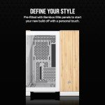 CORSAIR 2500X Small-Tower mATX Dual Chamber PC Case – Panoramic Tempered Glass – Reverse Connection Motherboard Compatible – No Fans Included – White/Bamboo Wood