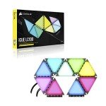 Corsair iCUE LC100 Case Accent Lighting Panels - Mini Triangle - 9X Tile Starter Kit (81 RGB LEDs with Light Diffusion, Simple Magnetic Attachment, iCUE Lighting Node PRO Included)