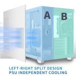 MUSETEX ATX PC Case, 6 PWM ARGB Fans Pre-Installed, 360MM RAD Support, Type-C Gaming PC Case, 270° Full View Tempered Glass Mid Tower, Pure White ATX Computer Case,Y6