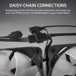 CORSAIR RS120 ARGB 120mm PWM Fan – Daisy-Chain Connection – Low-Noise – Magnetic Dome Bearing – Single Pack – White