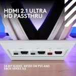 Logitech G Astro A50 X Omni-Platform Wireless Gaming Headset + Base Station for PS5, Xbox, PC: PLAYSYNC Video & Audio Switcher, HDMI 2.1 4K 120Hz VRR, <24 bit/48 kHz, 24hr Battery, 2.4GHz & BT - White