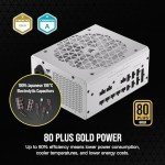 CORSAIR RM1000x Shift Fully Modular ATX Power Supply - 80 Plus Gold - ATX 3.0 - PCIe 5.0 - Zero RPM - Modular Side Interface - White