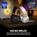 Corsair HS80 MAX Wireless Multiplatform Gaming Headset with Bluetooth – Dolby Atmos – Broadcast Quality Microphone – iCUE Compatible – PC, Mac, PS5, PS4, Mobile – White