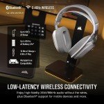 Corsair HS80 MAX Wireless Multiplatform Gaming Headset with Bluetooth – Dolby Atmos – Broadcast Quality Microphone – iCUE Compatible – PC, Mac, PS5, PS4, Mobile – White