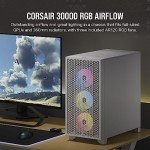 Corsair 3000D RGB Airflow Mid-Tower PC Case – 3X AR120 RGB Fans – Three-Slot GPU Support – Fits up to 8X 120mm Fans – High-Airflow Design – White