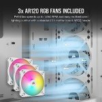 Corsair 3000D RGB Airflow Mid-Tower PC Case – 3X AR120 RGB Fans – Three-Slot GPU Support – Fits up to 8X 120mm Fans – High-Airflow Design – White
