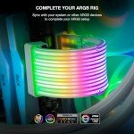 TECWARE Flex RGB, PSU Extension Cable Cover Kit, Light Up LED Strip Set for GPU and Motherboard PC Cables, 5V 3 Pin ARGB Sync, Compatible with 8-Pin, 16-Pin, 24-Pin, White