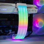 TECWARE Flex RGB, PSU Extension Cable Cover Kit, Light Up LED Strip Set for GPU and Motherboard PC Cables, 5V 3 Pin ARGB Sync, Compatible with 8-Pin, 16-Pin, 24-Pin, White