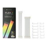 TECWARE Flex RGB, PSU Extension Cable Cover Kit, Light Up LED Strip Set for GPU and Motherboard PC Cables, 5V 3 Pin ARGB Sync, Compatible with 8-Pin, 16-Pin, 24-Pin, White
