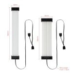 TECWARE Flex RGB, PSU Extension Cable Cover Kit, Light Up LED Strip Set for GPU and Motherboard PC Cables, 5V 3 Pin ARGB Sync, Compatible with 8-Pin, 16-Pin, 24-Pin, White