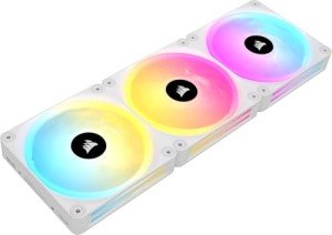 Corsair iCUE LINK QX120 RGB 120mm Magnetic Dome RGB Fans - Triple Fan Starter Kit with iCUE LINK System Hub - White