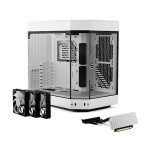 HYTE Y60 Modern Aesthetic Dual Chamber Panoramic Tempered Glass Mid-Tower ATX Computer Gaming Case with PCIE 4.0 Riser Cable Included, Snow White (CS-HYTE-Y60-WW)