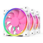 ID-COOLING ZF-12025-PINK Trio 120mm Case Fan 3 Pack Pink Fan MB Sync(5V 3pin) PWM Fans for Radiator/CPU Cooler/Computer Case