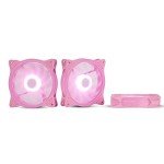 120mm Pink LED Quiet 12V PC Computer Gaming Cooling Fan with Triple-Light Loop for PC/CPU/Case Cooling (3-Pack)