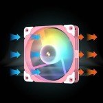 Vetroo SA-120 120mm FDB High Airflow PC Case Fan for Radiator/CPU Air Cooler/Computer Case, Fluid Dynamic Bearing, 5V 3-Pin ARGB & 4-Pin PWM Smart Control - Pink