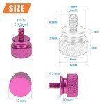 HELIFOUNER 20 Pieces 6-32 Thread, Pink Color Anodized Aluminum Computer Case Thumbscrews, Thumb Screws for Computer Case/Cover/Power Supply/Hard Drives