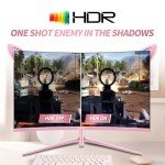 CUNPU Pink Computer Monitor, 27 inch 1440p 165Hz (Supports 144Hz) Kawaii Gaming Monitor, VA Panel 1500R Curved PC Monitor, Free-Sync, Built-in Speaker, Tilt Adjustment, DP/HDMI/USB