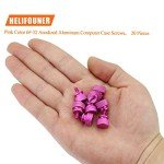 HELIFOUNER 20 Pieces 6-32 Thread, Pink Color Anodized Aluminum Computer Case Thumbscrews, Thumb Screws for Computer Case/Cover/Power Supply/Hard Drives
