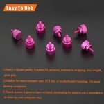 HELIFOUNER 20 Pieces 6-32 Thread, Pink Color Anodized Aluminum Computer Case Thumbscrews, Thumb Screws for Computer Case/Cover/Power Supply/Hard Drives