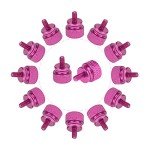 HELIFOUNER 20 Pieces 6-32 Thread, Pink Color Anodized Aluminum Computer Case Thumbscrews, Thumb Screws for Computer Case/Cover/Power Supply/Hard Drives