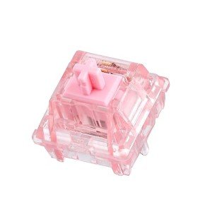 EPOMAKER Dawn Pink 38gf Linear Mechanical Keyboard Switch, 5 Pins Switch Set with POM Stem, Translucent PC Housing, 30 Pieces, for Gaming DIY Keyboard