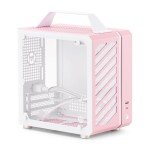 Mechanic Master Cool Cube Series C24 Mini-ITX Case/Alumium/Steel/GPU Length Within 245mm, SFX/L PSU Computer Case (Sakura Pink)