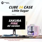 Mechanic Master Cool Cube Series C24 Mini-ITX Case/Alumium/Steel/GPU Length Within 245mm, SFX/L PSU Computer Case (Sakura Pink)