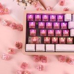 EPOMAKER Dawn Pink 38gf Linear Mechanical Keyboard Switch, 5 Pins Switch Set with POM Stem, Translucent PC Housing, 30 Pieces, for Gaming DIY Keyboard