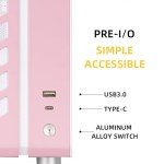 Mechanic Master Cool Cube Series C24 Mini-ITX Case/Alumium/Steel/GPU Length Within 245mm, SFX/L PSU Computer Case (Sakura Pink)