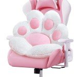 DOBUONO Cat Paw Cushion Cute Chair Cushions Kawaii Cat Paw Shape 28"x 24"Gaming Chair Cushion Kitty Plush Lazy Sofa Pillow for Girl Gamer Chair,Kawaii Accessories Stuff Room Decor (White)