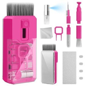 Ordilend Keyboard Cleaner Laptop Cleaning Kit, Car Accessories for Women Interior, Desk Accessories Office Supplies for Women, Patented Computer Cleaning Brush for Cute Pink Wireless Keyboard, HotPink