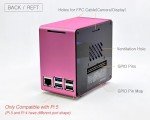 ElectroCookie Raspberry Pi 5 Case, Aluminum Mini Tower Case with Cooling Fan and Color Changing Ambient Light (Pink)