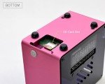 ElectroCookie Raspberry Pi 5 Case, Aluminum Mini Tower Case with Cooling Fan and Color Changing Ambient Light (Pink)
