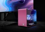 ElectroCookie Raspberry Pi 5 Case, Aluminum Mini Tower Case with Cooling Fan and Color Changing Ambient Light (Pink)
