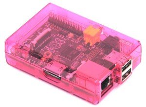 Raspberry Pi Case (Pink) Transparent Closed for Model B & Model A