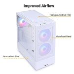LIAN LI High Airflow ATX White PC Case, RGB Gaming Computer Case, Mesh Front Panel Mid-Tower Chassis, 3 ARGB PWM Fans Pre-Installed, USB Type-C Port, Tempered Glass Panel (LANCOOL 205 MESH C, White)
