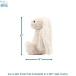 Best Pet Supplies Interactive Bunny Buddy Dog Toy with Crinkle and Squeaky Enrichment for Small and Medium Breed Puppies or Dogs, Cute and Plush - Bunny (Beige)