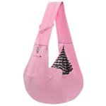 Dog Carrier Sling - Reversible Puppy Carrier Purse with Storage Pocket, Hand-Free Dog Sling Carrier for Carry Small Dogs and Cats, Travel Safety Harness, Dog and Cat Harness (Pink)