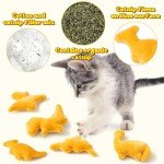 MALLMALL6 Catnip Toys for Cat - 5Pcs Dino Nuggets Cat Toy, Indoor Kitten Chew Bite Kick Dinosaur Chicken Nugget Catmint Interactive Pet Supplies, Cute Pet Gifts for Kitten Lover