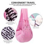 Dog Carrier Sling - Reversible Puppy Carrier Purse with Storage Pocket, Hand-Free Dog Sling Carrier for Carry Small Dogs and Cats, Travel Safety Harness, Dog and Cat Harness (Pink)