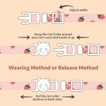 2 Pack Cotton Breakaway Cat Collar Pink Strawberries and White Heart Shaped Pendant Cute Kitten Cat Collar with Bell