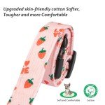 Cotton Handmade Dog Collar Cute and Distinctive Patterns Pink Strawberries with Pendant for Girl Boy Dogs Collars S