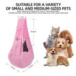 Dog Carrier Sling - Reversible Puppy Carrier Purse with Storage Pocket, Hand-Free Dog Sling Carrier for Carry Small Dogs and Cats, Travel Safety Harness, Dog and Cat Harness (Pink)