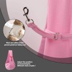 Dog Carrier Sling - Reversible Puppy Carrier Purse with Storage Pocket, Hand-Free Dog Sling Carrier for Carry Small Dogs and Cats, Travel Safety Harness, Dog and Cat Harness (Pink)