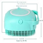 Dog Bath Brush, Pet Massage Brush Shampoo Dispenser, Soft Silicone Brush Rubber Bristle for Dogs and Cats Shower Grooming