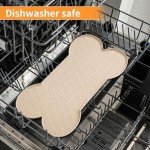 PWTAA Dog Food Mat Anti-Slip Silicone Dog Bowl Mat Thicker Pet Placemat Waterproof Cat Feeder Pad with Raised Edge Puppy Kitten Feeding Mats Suitable Small Medium-Sized Dogs Cats Eating Tray