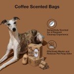 VETRESKA Dog Waste Bag Dispenser with Coffee Scent - Leak Proof, Extra Thick Pet Waste Bags - 1 Bag Holder, 105 Bags (7 Refill Rolls) for Dogs and Cats