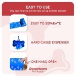 Downtown Pet Supply Poop Bags for Dogs with Dispenser, 1000 Count - Leak-Proof Dog Waste Bags and Bone-Shaped Dog Poop Bags Holder for Leash - Rainbow with Paw Prints, 12.5" x 8.5"