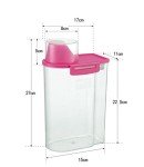 PISSION Pet Food Storage Container with Graduated Cup and Seal Buckles Food Dispenser for Dogs Cats (Pink)