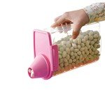PISSION Pet Food Storage Container with Graduated Cup and Seal Buckles Food Dispenser for Dogs Cats (Pink)